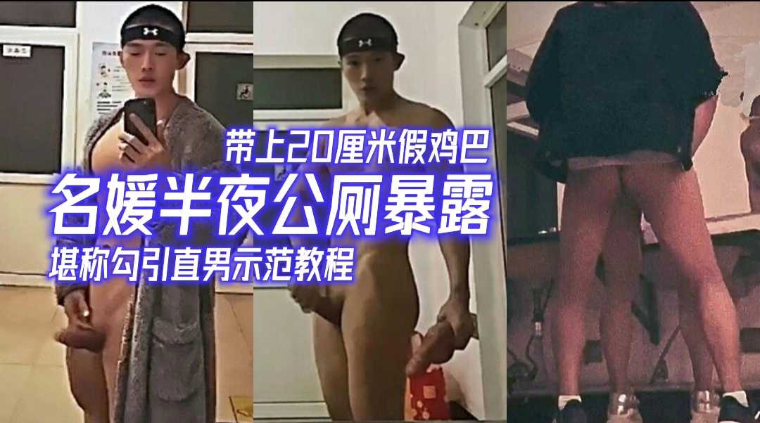 名媛半夜帶上20cm假雞巴在公廁暴露勾引直男，沒想到最後被操了